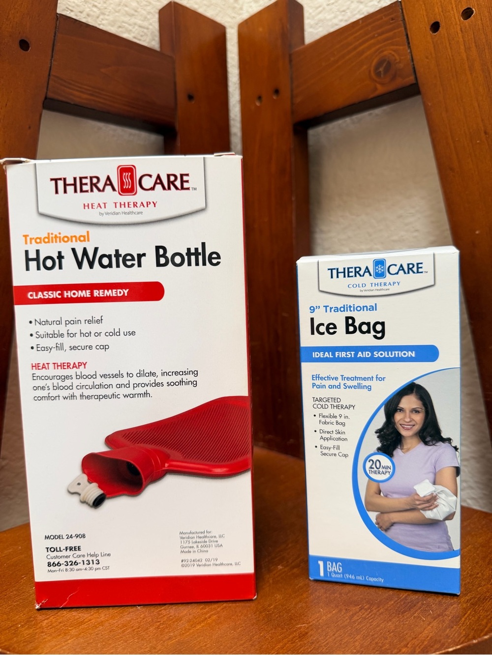 🔹New TheraCare Traditional Hot Water Bottle & TheraCare 9-in Traditional Ice Bag